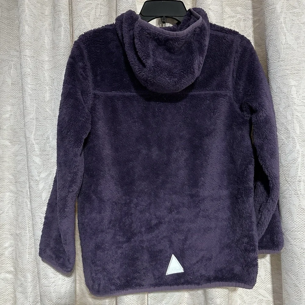 LL Bean Youth Girls Purple‎ Hooded Fleece Full Zip Jacket Size Large (14-16)